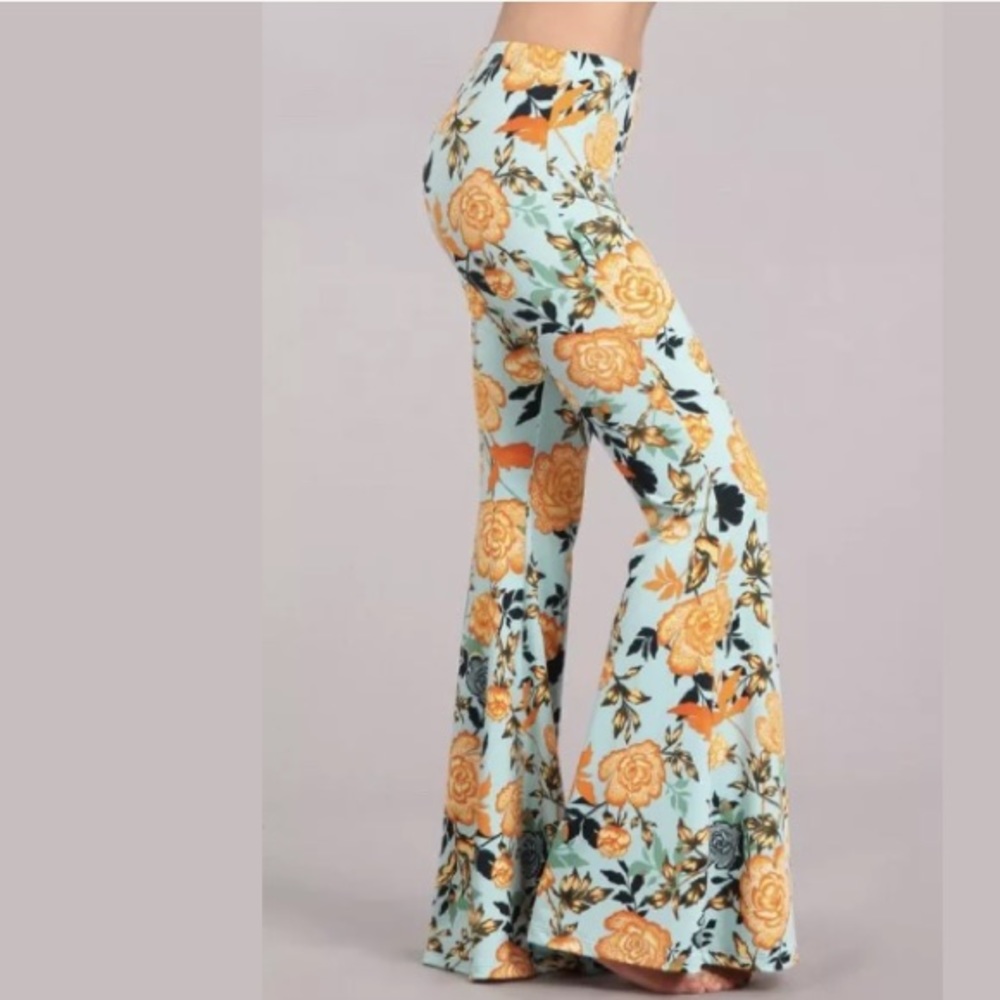 ❤️ Floral Flared Bell Boho Stretch Casual Pants - Picture 3 of 5